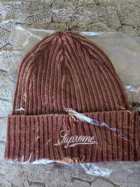 NEW Supreme Bleached Rib Beanie Burnt Orange